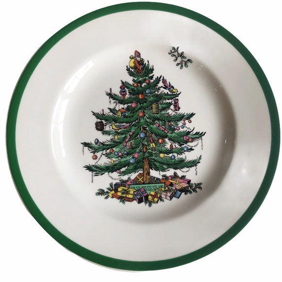 Vintage Spode England Christmas Tree Salad Dessert Plates LNC - Picture 4 of 11